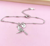 Cardinal Bird Charm Silver Bracelet, N1022B