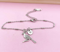 Cardinal Bird Charm Silver Bracelet, N1022B