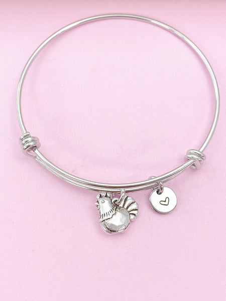 Chicken Charm Silver Bracelet, B310B