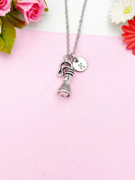 Torch Flashlight Charm Silver Necklace, N1460C