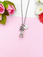 Torch Flashlight Charm Silver Necklace, N1460C