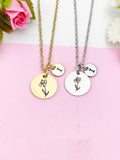 Iris Flower Gold or Silver Necklace,  N3827M