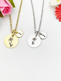 Iris Flower Gold or Silver Necklace,  N3827M