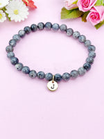 Larvikite Bracelet, Natural Larvikite Gemstone Jewelry, N6297