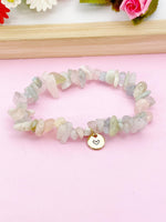 Morganite Bracelet, Natural Morganite Gemstone Jewelry, N6302
