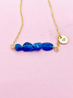 Apatite Necklace, Gold Natural Apatite Gemstone Jewelry, Bracelet Option, N6304
