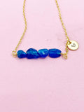 Apatite Necklace, Gold Natural Apatite Gemstone Jewelry, Bracelet Option, N6304