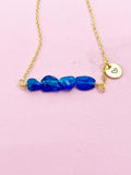 Apatite Necklace, Gold Natural Apatite Gemstone Jewelry, Bracelet Option, N6304