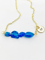 Apatite Necklace, Gold Natural Apatite Gemstone Jewelry, Bracelet Option, N6304