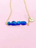 Apatite Necklace, Gold Natural Apatite Gemstone Jewelry, Bracelet Option, N6304