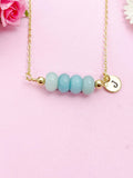 Amazonite Necklace, Gold Natural  Flower Amazonite Gemstone Jewelry, Bracelet Option, N6319