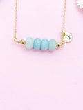 Amazonite Necklace, Gold Natural  Flower Amazonite Gemstone Jewelry, Bracelet Option, N6319