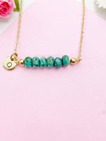 African Turquoise Jasper Necklace, Gold Natural African Turquoise Jasper  Gemstone Jewelry, Bracelet Option, N6321