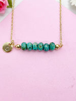 African Turquoise Jasper Necklace, Gold Natural African Turquoise Jasper  Gemstone Jewelry, Bracelet Option, N6321