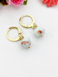 Shoushan Stone Gold Charm Earrings, Synthetic Shoushan Stone, N6326E