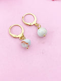 Shoushan Stone Gold Charm Earrings, Synthetic Shoushan Stone, N6326E