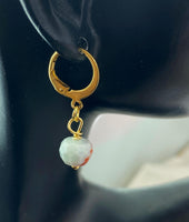 Shoushan Stone Gold Charm Earrings, Synthetic Shoushan Stone, N6326E