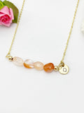 Quartz Necklace, Gold Natural Quartz Gemstone Jewelry, Bracelet Option, N6327