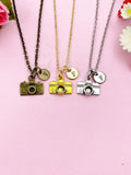 Camera Charm Necklace, Bronze Silver or Gold Option, Wedding Photographer Gifts, N5813Z