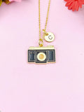 Gold Black Camera Charm Necklace, Photographer Christmas Gifts, N2217