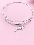 Seal Charm Bracelet, Stainless Steel Bangle, Biologist Gift