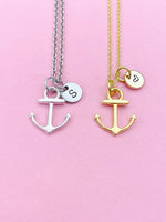 Silver or Gold Anchor Necklace, N866Z
