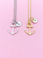 Silver or Gold Anchor Necklace, N866Z
