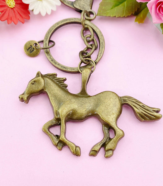 Bronze Horse Charm Keychain, Large Horse, N4653A