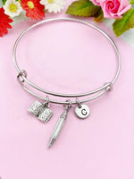 Pencil and Book Bracelet, N1095A