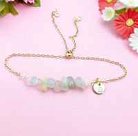 Morganite Bracelet in Silver or Gold, Natural Morganite Gemstone Jewelry, N6118B
