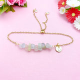 Morganite Bracelet in Silver or Gold, Natural Morganite Gemstone Jewelry, N6118B