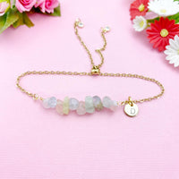 Morganite Bracelet, Silver or Gold Necklace, Natural Morganite Gemstone Jewelry, N6118B