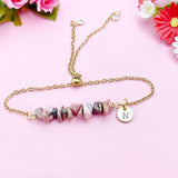 Rhodochrosite Bracelet in Silver or Gold, Natural Rhodochrosite Gemstone Jewelry, N6119B