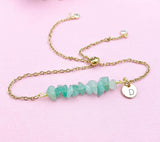 Green Aventurine Bracelet in Silver or Gold, Natural Green Aventurine  Gemstone Jewelry, N6121B