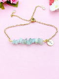 Amazonite Bracelet, Silver or Gold Natural Amazonite Gemstone Jewelry, N6125B