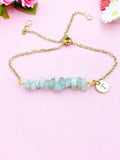 Amazonite Bracelet, Silver or Gold Natural Amazonite Gemstone Jewelry, N6125B