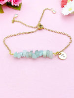 Amazonite Bracelet, Silver or Gold Natural Amazonite Gemstone Jewelry, N6125B