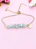 Amazonite Bracelet, Silver or Gold Natural Amazonite Gemstone Jewelry, N6125B