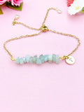 Amazonite Bracelet, Silver or Gold Natural Amazonite Gemstone Jewelry, N6125B
