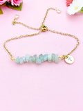 Amazonite Bracelet, Silver or Gold Natural Amazonite Gemstone Jewelry, N6125B