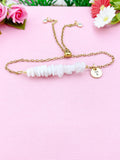 Moonstone Bracelet, Silver or Gold, Natural White Moonstone Gemstone Jewelry, N6127B