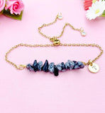 Snowflake Obsidian Bracelet, Silver or Gold Natural Snowflake Obsidian Gemstone Jewelry, N6128B