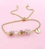 Rutilated Bracelet, Silver or Gold, Natural Rutilated Quartz Gemstone Jewelry, N6129B