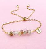Rutilated Bracelet, Silver or Gold, Natural Rutilated Quartz Gemstone Jewelry, N6129B