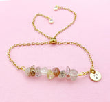Rutilated Bracelet, Silver or Gold, Natural Rutilated Quartz Gemstone Jewelry, N6129B