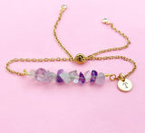 Fluorite Bracelet, Silver or Gold, Natural Fluorite Gemstone Jewelry, N6131B