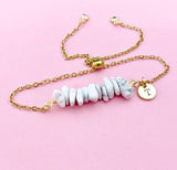 Howlite Bracelet, Silver or Gold, Natural Howlite Gemstone Jewelry, N6132B