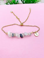 Rutilated Quartz Bracelet, Silver or Gold Natural Rutilated Quartz Gemstone Jewelry, N6134B