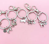 Farm Animal Charm Keychain, Cow Rooster Chicken Pig Goat Llama Option, N2