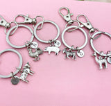 Farm Animal Charm Keychain, Cow Rooster Chicken Pig Goat Llama Option, N2